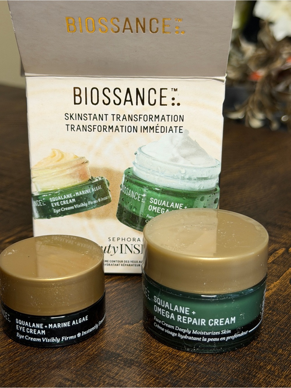 Biossance Squalane + Marine Algae Eye Cream & Omega Repair Cream Set